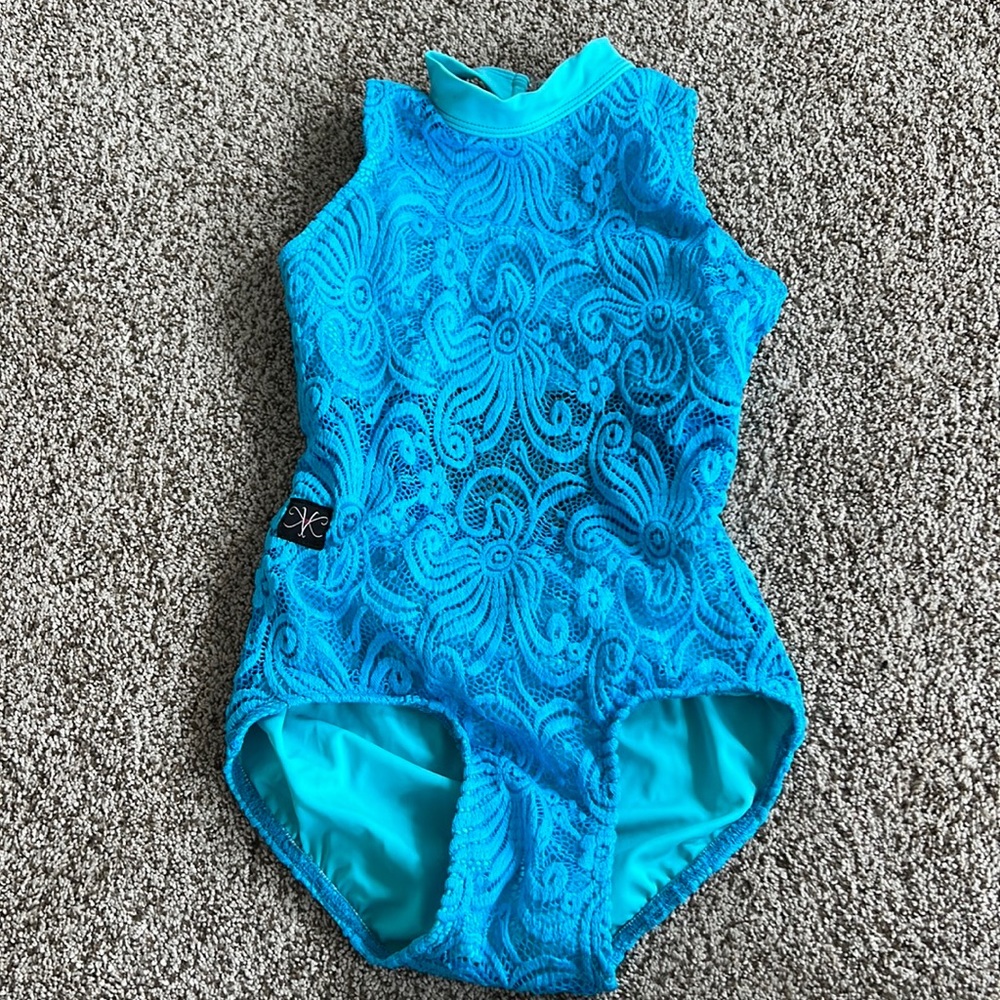 Kandi Kouture Teal lace leotard CXL
